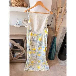 Sugarlips Maxi Dress Womens White Yellow Lemon Print XL thumbnail 6