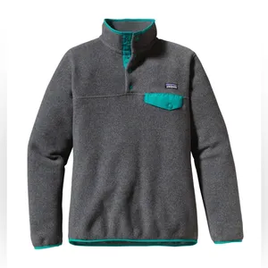 Patagonia Synchilla Snap-T Fleece Pullover Women’s XL Gray Teal Classic Logo thumbnail 11