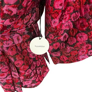 Tularosa Rory Deep Magenta Metallic Jacquard Wrap Top XS NWT Revolve thumbnail 5