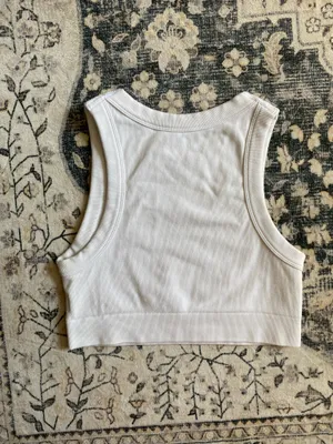 Aerie offline white ribbed workout top thumbnail 4