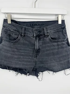 American Eagle Outfitters Black Strigid Stovepipe Shorts Size 00 Distressed thumbnail 9