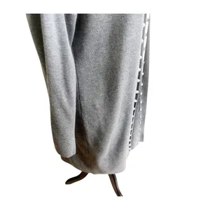 Chico's Cardigan Womens Size 1 Gray Knit Delicate Pearl Embellishment Open Front thumbnail 3