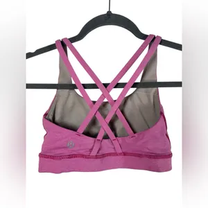 Lululemon Energy Bra Medium Support B–D Cups Pink Size 2 Strappy Back Sports Bra thumbnail 4