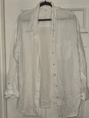 Aritzia Brand New Wilfred Free oversized White Long Sleeve Shirt Size Large thumbnail 3