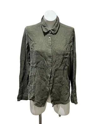 Z Supply Women's Olive Green Button-Up Shirt Size L Long Sleeve Casual thumbnail 1