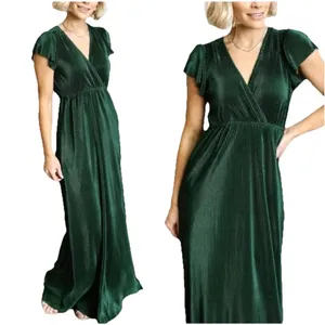 Baltic Born Athena Pleated Maxi Dress Forest Green Maxi Dress Large NWT wedding thumbnail 2