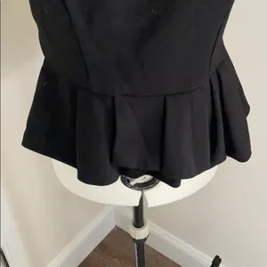 White House | Black Market Black Peplum Beaded High Neck Tank Top thumbnail 5