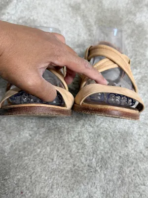 Frye Women’s Dani Criss Cross Sandals Block Heels Leather Strappy in Tan 8 thumbnail 7
