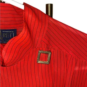 Vintage 70s 80s Cabaret Paris Red black Pin Striped Secretary dress valentines thumbnail 13