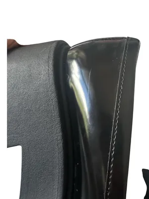 Madden NYC Platform Lug Sole Penny Loafers in shiny black patent finish. thumbnail 11
