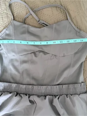 PINK Victoria's Secret Sage Green Active Romper One Piece Shorts thumbnail 6