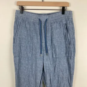 Athleta Retreat Linen Jogger Pants Womens Size 8 Blue Casual Pull On Lightweight thumbnail 4