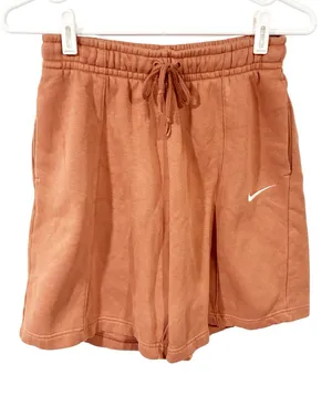 Nike Women's Sportswear Essential Fleece High‎ Rise Shorts Brown Size XS thumbnail 1