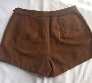 Hollister Brown Suede High-Rise Shorts thumbnail 4