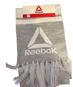 Reebok Scarf Athletic‎ Heathered Grey White Fringe Delta Logo OSFM NWT Gorpcore thumbnail 1