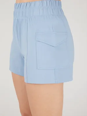 Yogalicious Light Blue Women's Cargo Shorts with Elastic Waist thumbnail 9