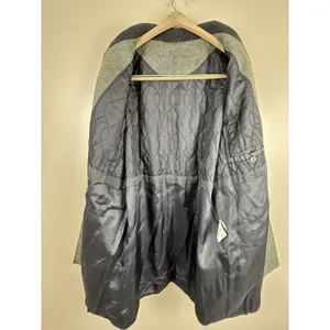 Vintage Marcona Women’s Wool & Alpaca Overcoat Gray with Green Cuffs Size 12 thumbnail 3