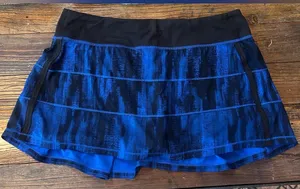 Lululemon GUC Pace Rival Skirt 12 Tennis Golf Pickleball Royal Black Shorts thumbnail 1