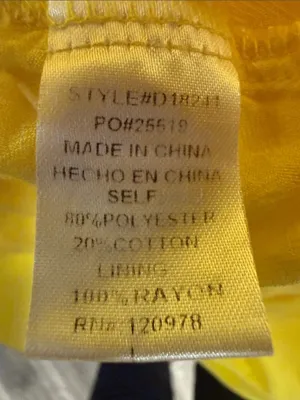 Entro Yellow Babydoll Midi Dress Boutique Summer Dress Size Large thumbnail 7