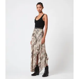 Womens Size 6 ALLSAINTS Raya Arietta Animal Print Ruffled Midi Maxi Skirt thumbnail 10