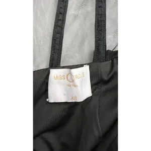 Miss Circle Priya Black Draping Corset High Slit Velvet Gown thumbnail 3