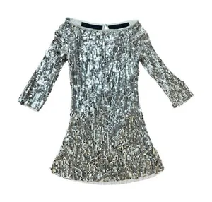 Weissman Women's Silver Leotard Silver Sequin Short Dress thumbnail 1