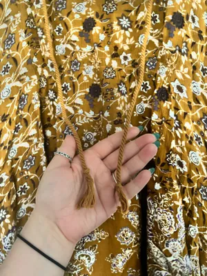 Free People Mustad Yellow Long Sleeve floral dress thumbnail 3
