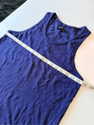Rag & Bone Slub cotton tank top, sleeveless, indigo blue size M thumbnail 3