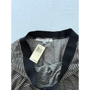 Max Studio Womens Striped Pleated Mini Skirt Black Beige Elastic Waist 4705A14A thumbnail 5