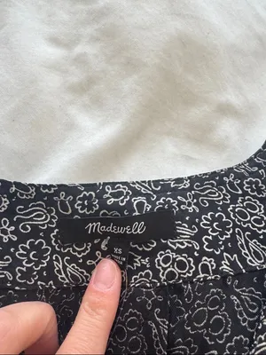 Madewell Black and White Floral Button-Front Blouse thumbnail 2