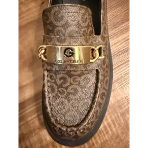 GBG Guess Los Angeles Collie‎ Brown Monogram Lug Sole Platform Loafers Womens 7M thumbnail 4