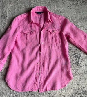 Ralph Lauren Sport hot pink linen shirt woman's size 14 thumbnail 1