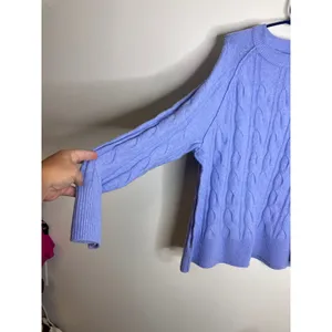 Aerie Cable Knit Sweater Womens S Blue New Oversized Crewneck Raglan Sleeve thumbnail 2