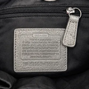 Coach Gray Silver Leather Bag thumbnail 4