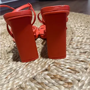 Orange Zara Strappy heels spring classic party evening $58 casual thumbnail 7