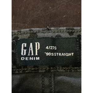 Gap 90s Straight Jeans Womens 4 Short Gray Leopard High Rise Stretch Denim Pants thumbnail 7