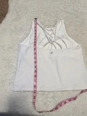 Fabletics medium White High-Neck Strappy Criss-Cross Active Tank thumbnail 4