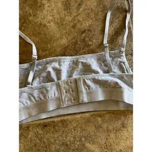 Aerie Real Good Strappy Side Lace Up Bralette Grey Size Medium thumbnail 6