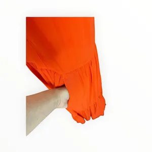 Raquel Allegra Persimmon Silk Off Shoulder Shirred Midi Dress 0 XS thumbnail 5