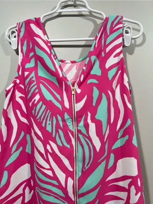 Lilly Pulitzer Sabrina Pink & White Sleeveless Shift Dress Size Medium thumbnail 6