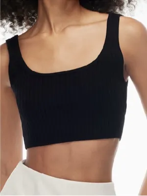 Wilfred Merino Wool Black Crop Tank Top thumbnail 1
