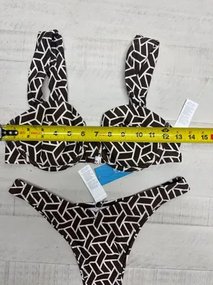 Cupshe Retro Geo Sweetheart Bikini Top & Ultra Cheeky Bottoms Set thumbnail 5