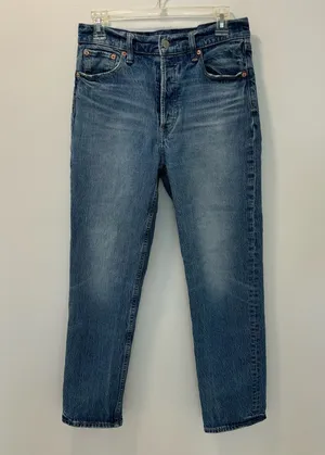 Gap Denim Cheeky Straight High Rise Button Fly Medium Wash Jeans thumbnail 1