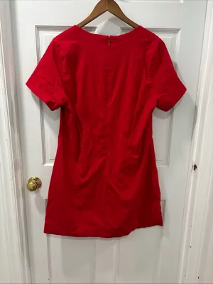 Abercrombie & Fitch Women’s Short Sleeve Skimming Square Neck Dress XL Red NWT thumbnail 5