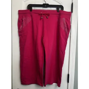 Active USA NYL New York Laundry Pink Rhinestone Capri Lounge Pants 2X NWT Plus Size thumbnail 11