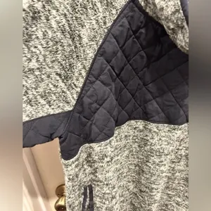 Abercrombie & Fitch Women Blue‎ Quilted Snap Mock Neck Fleece Pullover Jacket M thumbnail 5