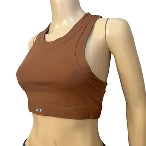 Set Active Longline Sports Bra High Neck Racerback Crop Top thumbnail 2