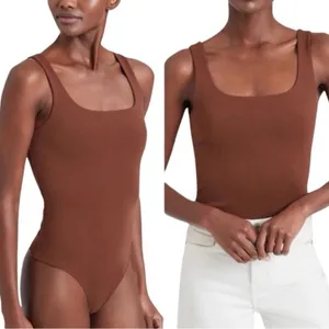 BANANA REPUBLIC tank top bodysuit thong snap style rich dark brown NEW size S thumbnail 2