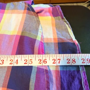 American Eagle Size XL Women's Purple Plaid Button Down Shirt 100% Cotton thumbnail 8