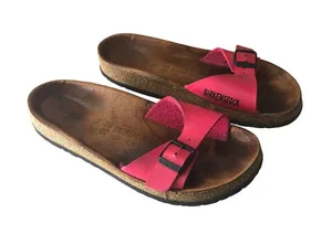 Birkenstock Madrid Single-Strap Slide Sandal Pink Relax 39 Narrow Women's Size 8 thumbnail 1